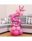 1 Juego de globos de papel azul rosa con número de látex grueso globos de aire con corona aniversario fiesta de bienvenida para 