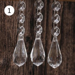 10 Uds. Cuentas de cristal acrílico forma de gota colgante para araña de guirnalda decoración de fiesta decoración de boda pieza