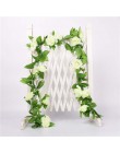 1 Uds rosas de seda hiedra vid con hojas verdes para la decoración de la boda en casa hoja falsa diy guirnalda colgante flores a