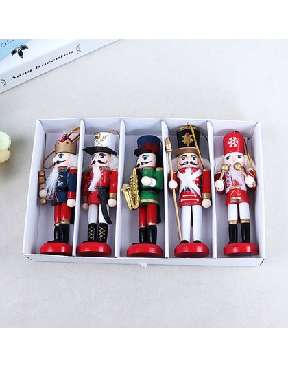 Año Nuevo decoración de niños muñeca 1 piezas 12cm de madera Cascanueces soldado Feliz Navidad decoración colgantes adornos para