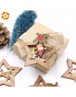 4 Uds adornos colgantes de estrellas de madera ornamento de árbol de Navidad DIY artesanías de madera niños regalo para casa dec