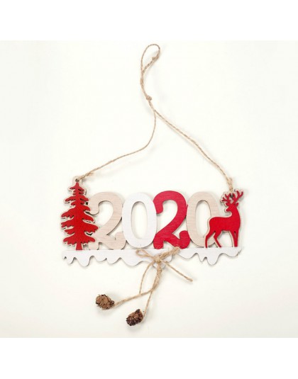 2020 letras de Navidad Elk árbol signo de madera decoración de Navidad para el hogar colgante adorno colgante nuevo
