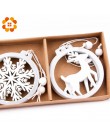 3 unids/lote ciervo blanco plateado copo de nieve madera decoraciones de colgantes de Navidad manualidades de madera adornos de 