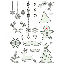 1 Uds luminosa tatuaje temporal pegatinas, decoración de fiesta de Navidad, de carnaval, de fiesta año nuevo decoración decoraci