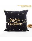 Navidad Verde Negro algodón estampado caliente funda de almohada decoración navideña para el hogar 2019 decoración de fiesta de 