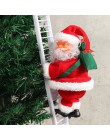 Encantadora música Navidad Santa Claus escalera eléctrica escalera colgante decoración árbol de Navidad adornos divertidos Año N