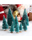 OurWarm 8 Uds pequeño DIY árbol de Navidad Pino artificial árbol Mini Sisal cepillo de botella árbol de Navidad Santa, nieve hel
