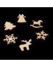 100 Uds decoración de Navidad de madera copo de nieve árbol de Navidad ciervo troyano Natural de madera DIY árbol de Navidad ado