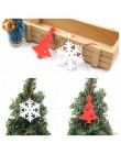 6 piezas unids DIY blanco y rojo copos de nieve Navidad colgantes de madera adornos para árbol de Navidad adornos decoraciones d