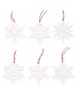 6 piezas unids DIY blanco y rojo copos de nieve Navidad colgantes de madera adornos para árbol de Navidad adornos decoraciones d