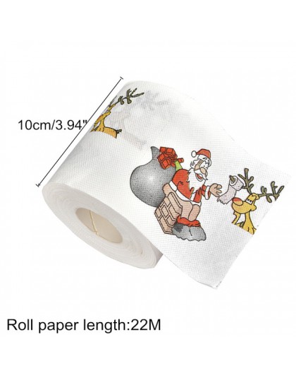 Regalos de Año Nuevo 22 m/rollo Santa Claus Reno Navidad papel higiénico adornos navideños para el hogar Natale Noel Navidad 201