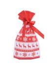 5 uds. De plástico rojo bolsas de caramelos Navidad alce dulces bolsas Navidad Festival regalos soportes hornear galletas bolsas
