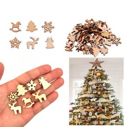 WEIGAO 1 Conjunto de adornos de árbol de Navidad de madera Mini copo de nieve árbol colgantes adornos navideños para el hogar re