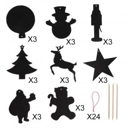 Our warm 24 Uds Magic Color Scratch Card árbol de Navidad adornos papel artístico de rascar tarjetas para colorear Scraping niño