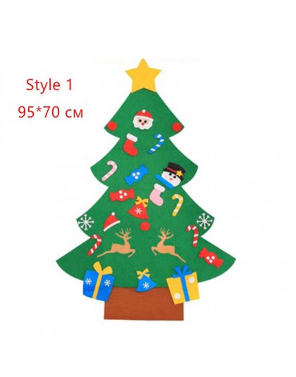 DIY creativo fieltro decoraciones de árbol de Navidad conjunto de regalos para niños Puerta de año nuevo colgante de pared adorn