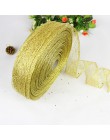 200*5cm oro y plata lazo de seda de raso brillo metálico fiesta decoración de la boda regalo Navidad Año Nuevo DIY Material de d