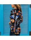 2019 primavera moda estampado geométrico Turn-Down Chiffon mujeres blusas Casual de manga larga playa señoras Tops Vintage Ofici