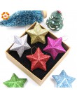 6 unids/lote 5CM DIY Gillter estrellas adornos colgantes de Navidad DIY Craft Kids regalo ornamento de árbol de Navidad decoraci