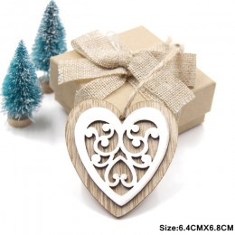 ¡Nuevo! 6 unids/lote Multi europeo blanco colgantes de madera ornamentos colgantes regalos para bodas y fiestas de Navidad adorn