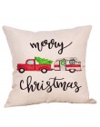 1 Uds. Año Nuevo Navidad almohada árbol de Navidad Lino funda de almohada dibujos animados coche adornos navideños para el hogar