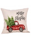1 Uds. Año Nuevo Navidad almohada árbol de Navidad Lino funda de almohada dibujos animados coche adornos navideños para el hogar