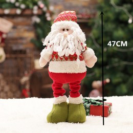 47cm retráctil Santa Claus de Navidad/muñeco de nieve muñecas de pie estatuilla de Navidad adornos de árbol de Navidad niños reg
