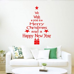Te deseamos una feliz Navidad y un feliz año nuevo pegatina de pared pegatinas de ventana adornos de Navidad adornos navideños p