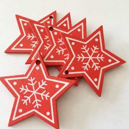 1 Uds. Rojo Navidad madera amor/corazón/árbol estrella adornos colgantes árbol de Navidad decoración colgante árbol de Navidad d