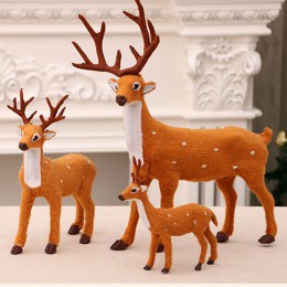 Venado para decoración navideña de renos de peluche de 3 tamaños para decoración navideña con adorno de Navidad Feliz Año Nuevo