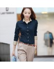 Camisetas coreanas de Mujer Camisas de oficina de señora delgada más las blusas de gasa de tamaño Casual de solapa de manga larg