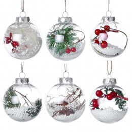 2019 bola colgante transparente de Navidad caliente para árbol de Navidad adorno plástico transparente fiesta casera regalo de d