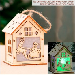 Adornos Navidad casa de madera Feliz Navidad decoración para el hogar Navidad 2019 Cristmas decoración Navidad colgante Año Nuev