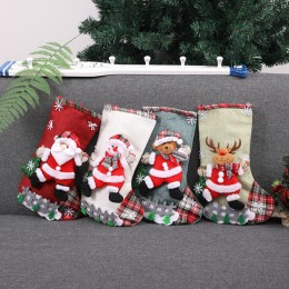 Navidad árbol colgante fiesta árbol decoración medias de Santa calcetín regalo dulces bolsas adorable bolsa de regalo para niños