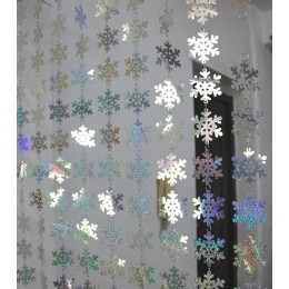 Navidad decoración hogar cortina grandes copos de nieve lentejuelas con efecto láser PVC purpurina lentejuelas cortina árbol de 