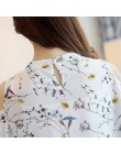 2018 Blusa de gasa con estampado Floral para mujer elegante blusa de hombro abierto mujer Ete Tallas grandes mujer Tops 825C 30