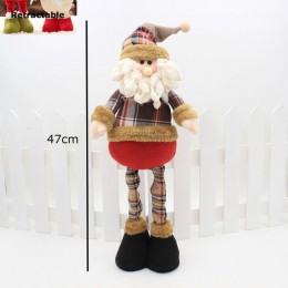 47cm Santa Claus muñeco de nieve Navidad muñecas adornos navideños para el hogar en pie retráctiles juguete fiesta de cumpleaños