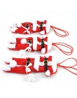 Promoción 6 unids/lote de decoración navideña para cubiertos caseros con bolsillos de Santa Claus para la cena