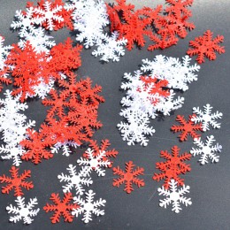 100 Uds. Adornos de copo de nieve clásico Navidad árbol colgante vacaciones no tejido fiesta de boda decoraciones para el hogar 