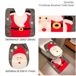 QIFU funda navideña para asiento de inodoro Santa Claus adornos de Navidad adornos navideños para el hogar 2019 nacimiento Feliz
