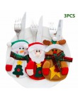3 unids/set decoraciones navideñas para el hogar muñeco de nieve cubertería bolsas Navidad Santa Claus cocina mesa de comedor cu