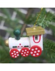 6 unids/set decoraciones navideñas de madera pintadas cabezas de tren dibujos animados Año Nuevo Ventana de escaparate árbol de 