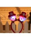 Adorable Navidad Santa Reno muñeco de nieve oso luz LED cinta para el cabello iluminación doble cabeza decoración de Navidad roj