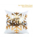 Funda para almohada de Navidad en blanco negro Santa Claus decoración Feliz Navidad para el hogar regalo de Navidad decoración d
