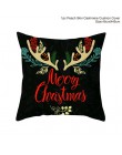 Funda para almohada de Navidad en blanco negro Santa Claus decoración Feliz Navidad para el hogar regalo de Navidad decoración d