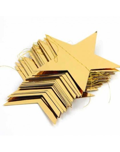 Paquete de 1 pieza 3,8 M estrella de papel de aluminio dorado guirnalda decoración de Feliz Año Nuevo Feliz Navidad árbol orname