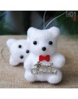2 unids/bolsa de espuma blanca adorable oso de Navidad ciervo para colgante decorativo para árbol de navidad regalo para niños d