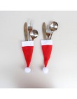5/15/20 piezas Feliz Navidad vajilla decorativa tenedor conjunto lindo encantador Navidad almacenaje con forma de sombrero navid