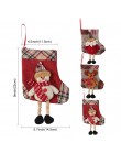 Bolsa de regalo de Año Nuevo a cuadros de tela escocesa para productos de navidad de perro gato adornos colgantes de árbol de na