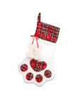 Bolsa de regalo de Año Nuevo a cuadros de tela escocesa para productos de navidad de perro gato adornos colgantes de árbol de na