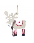 Navidad caliente pintado alce de madera adorno colgante de árbol de Navidad decoración de Navidad ciervos adornos navideños para